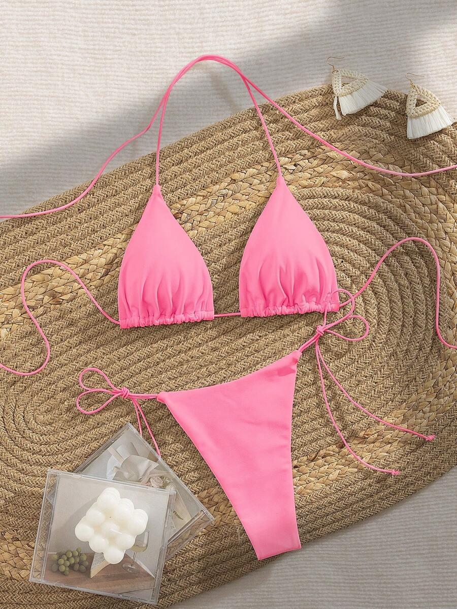 różowy dół od bikini