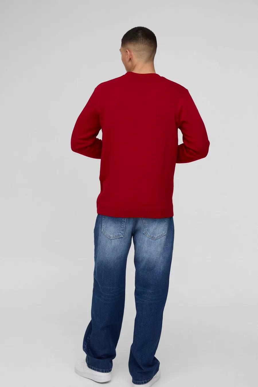 CZERWONY SWETER ŚWIĄTECZNY WZÓR