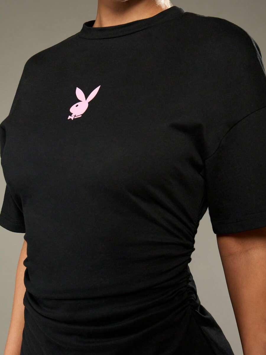 CZARNA MINI SUKIENKA PLAYBOY