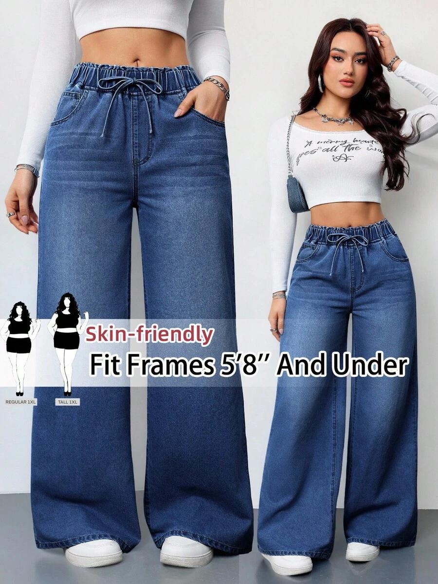 spodnie jeans z gumką w pasie