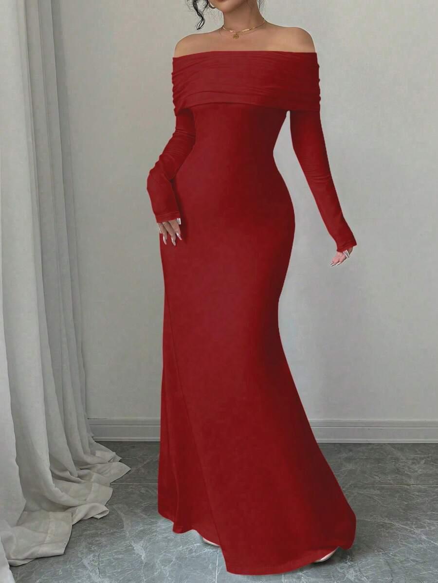 CZERWONA MAXI SUKIENKA