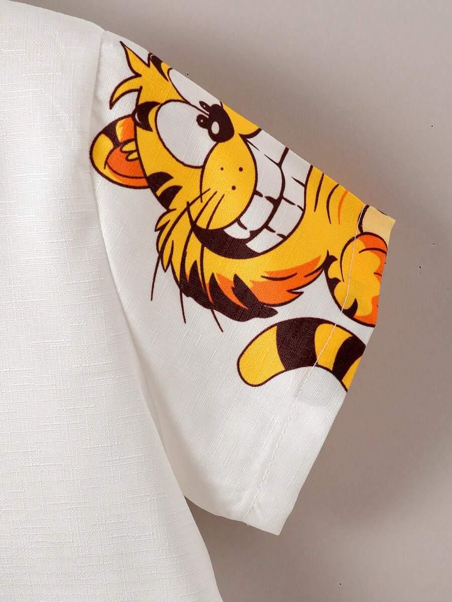 KOMPLET KOSZULA I SPODENKI Z WZOREM GARFIELD