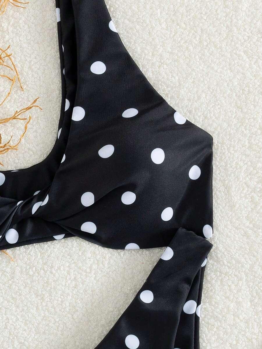DWUCZĘŚCIOWY KOMPLET BIKINI W GROSZKI