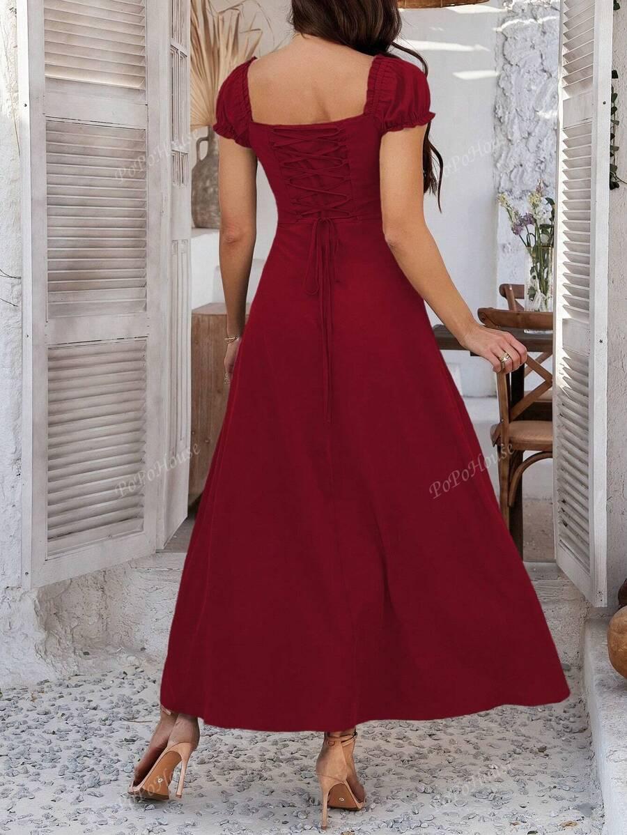 CZERWONA MAXI SUKIENKA