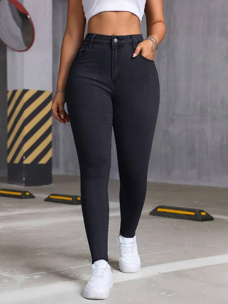 CZARNE SPODNIE JEANS