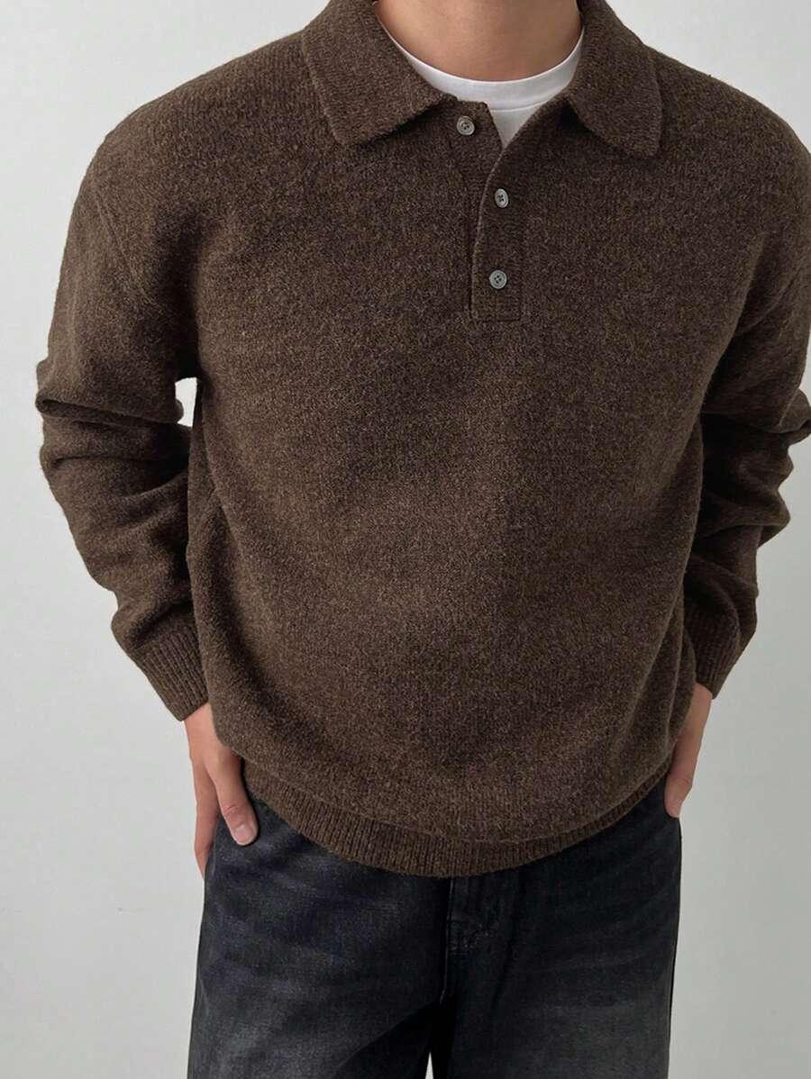 brązowy sweter guziki
