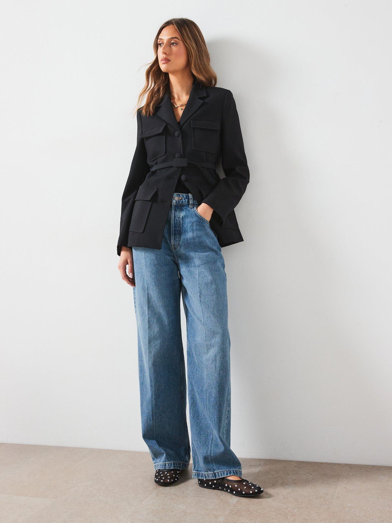 MANGO JEANSY LOW RISE Z SZEROKIMI NOGAWKAMI 