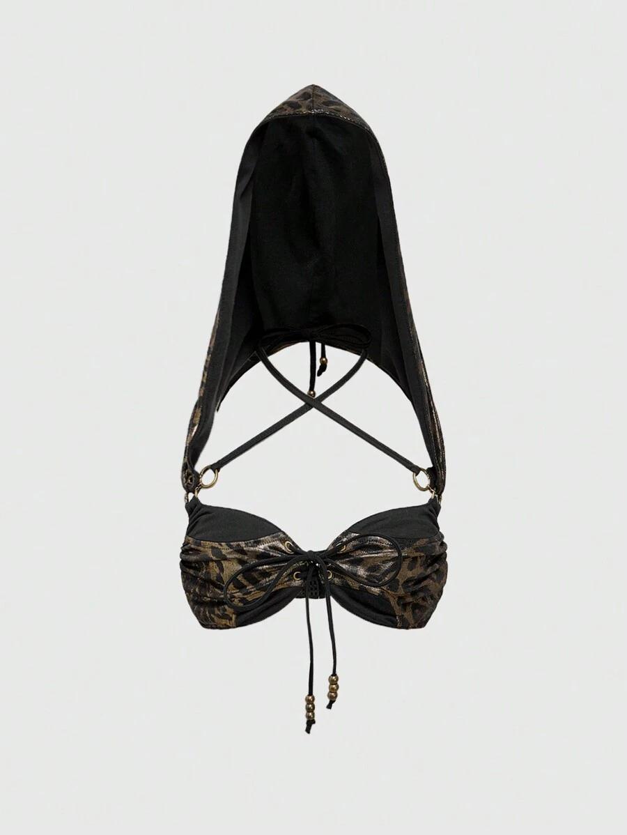 top z kapturem animal print