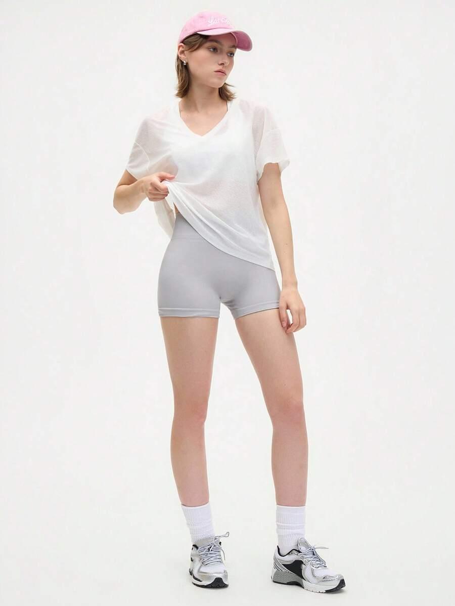 SZARE krótkie legginsy