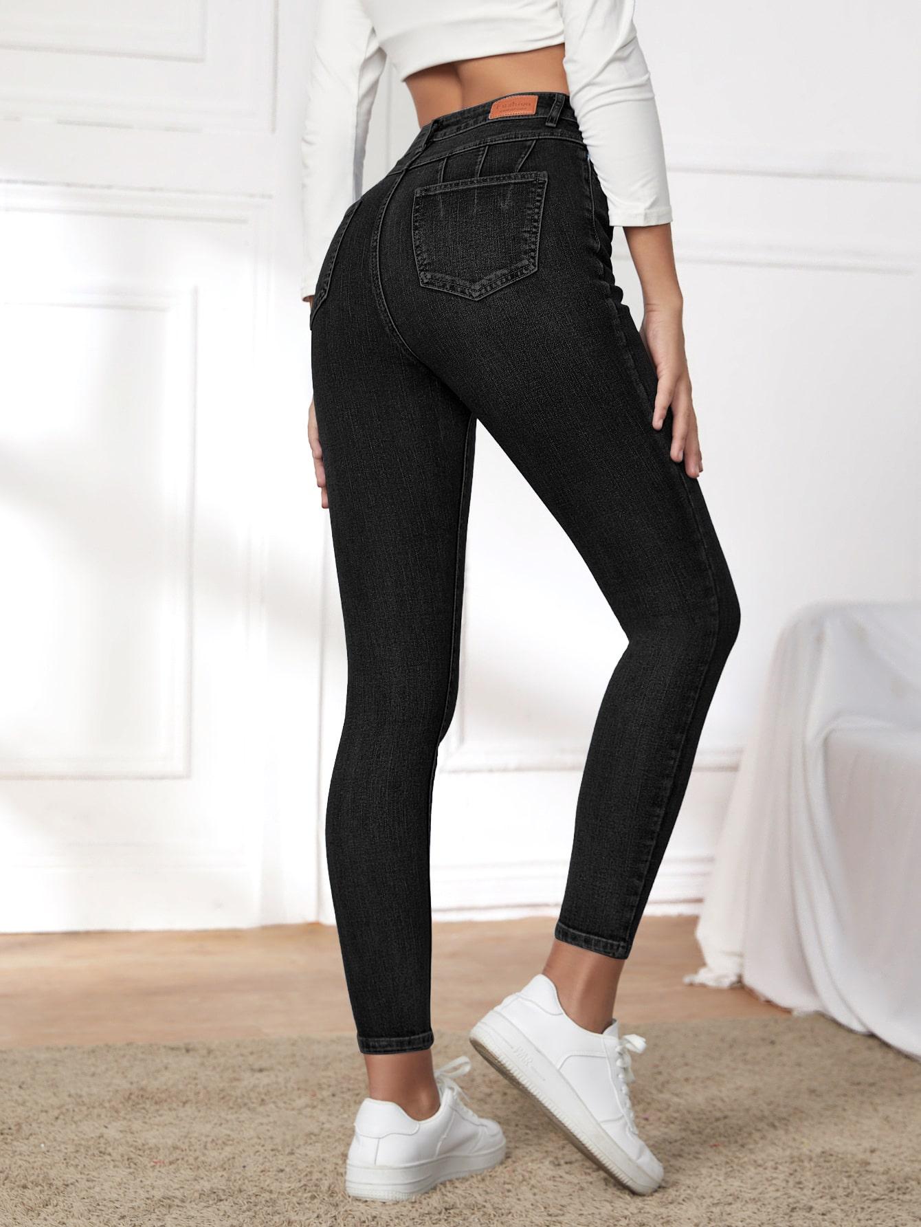 CZARNE SPODNIE JEANS 