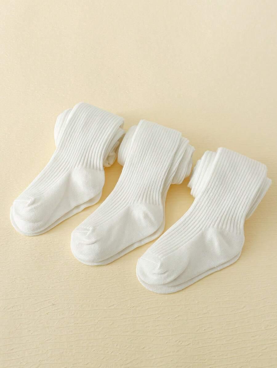 białe rajstopy prążki 3-pack