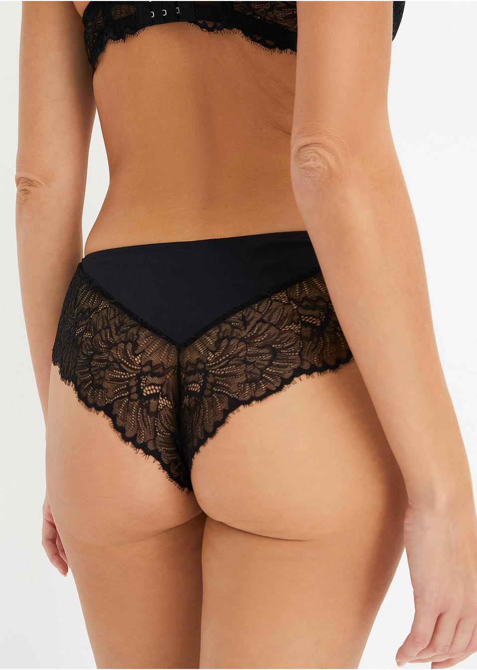 CZARNE KORONKOWE BRAZYLIANY 2-PACK 
