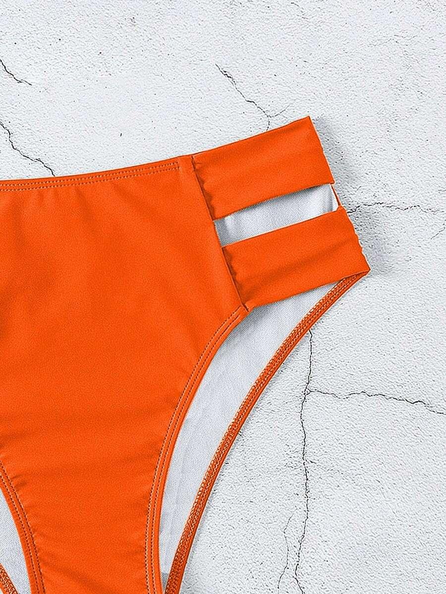 POMARAŃCZOWY DÓŁ OD BIKINI WYCIĘCIA