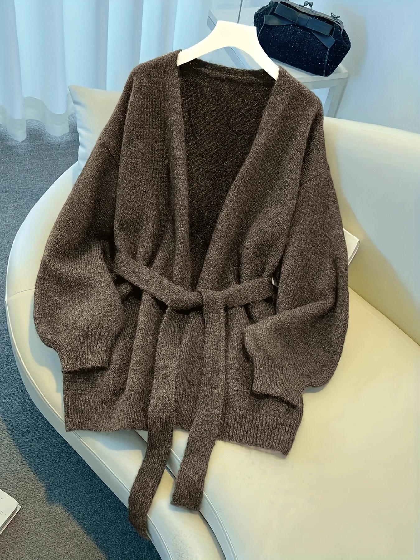 BRĄZOWY SWETER KARDIGAN 