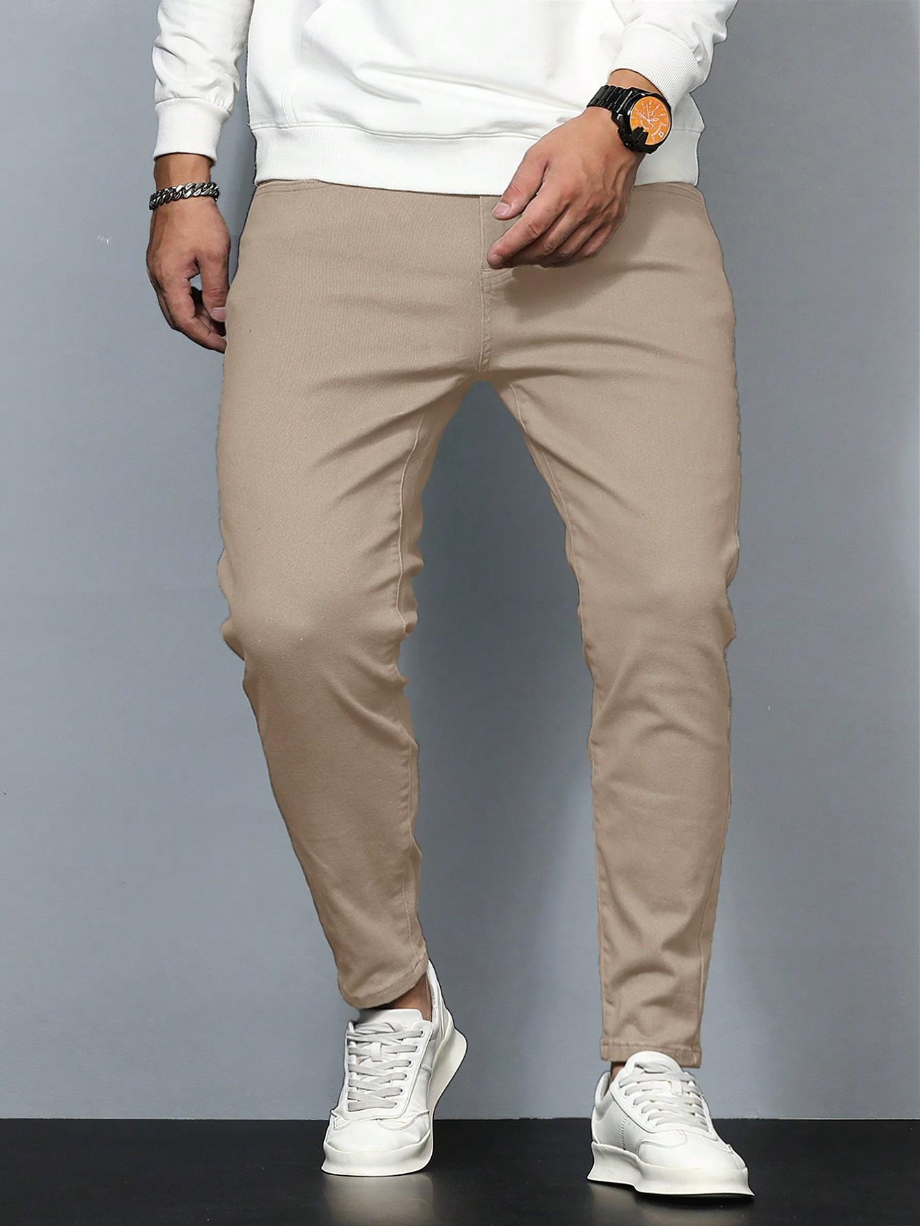 beżowe spodnie jeans 