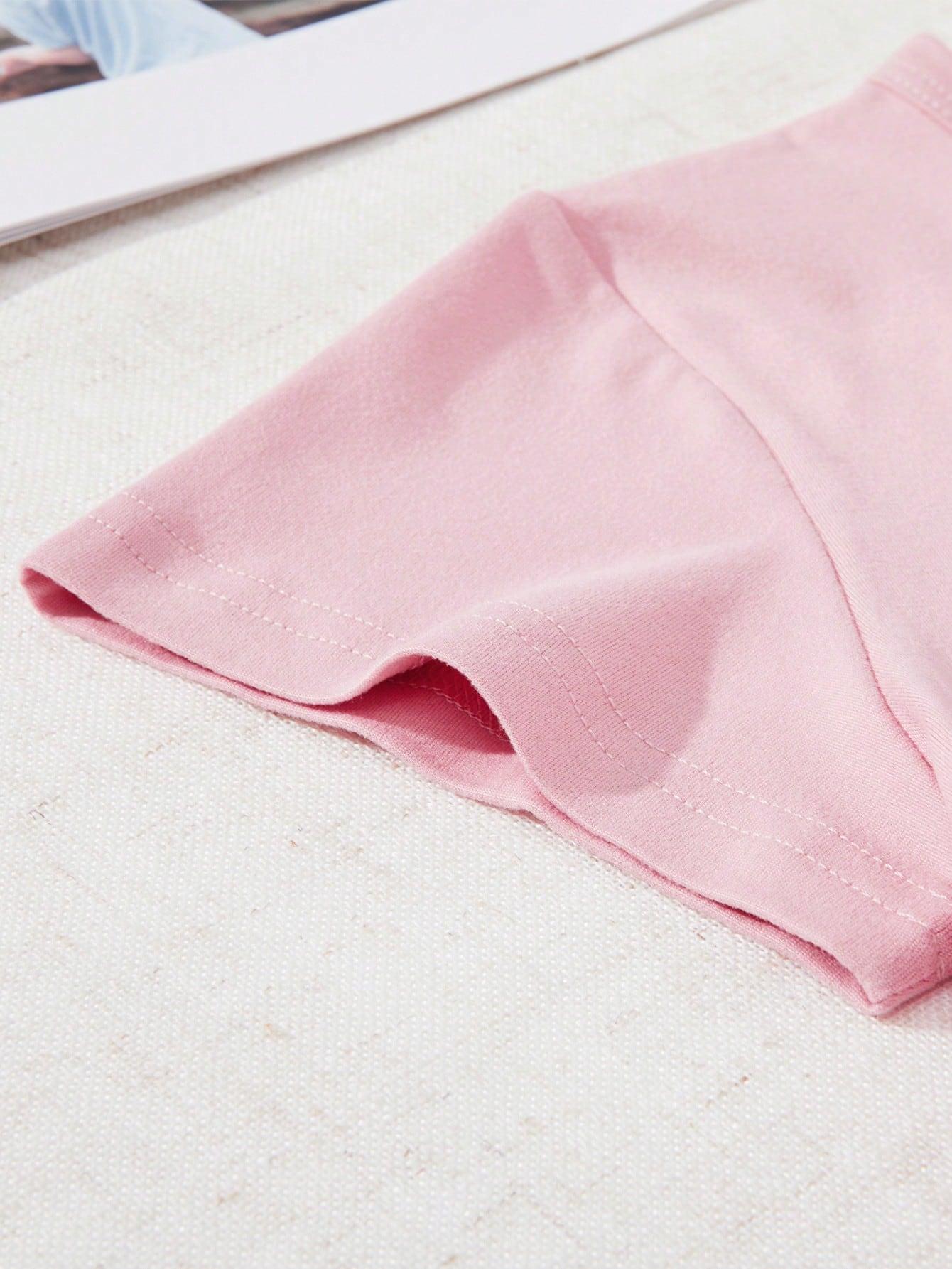 różowy t-shirt print