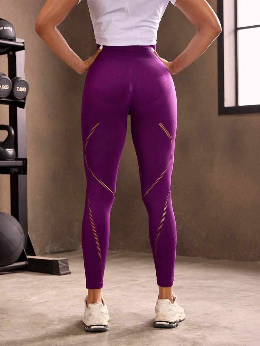 fioletowe legginsy wysoki stan 