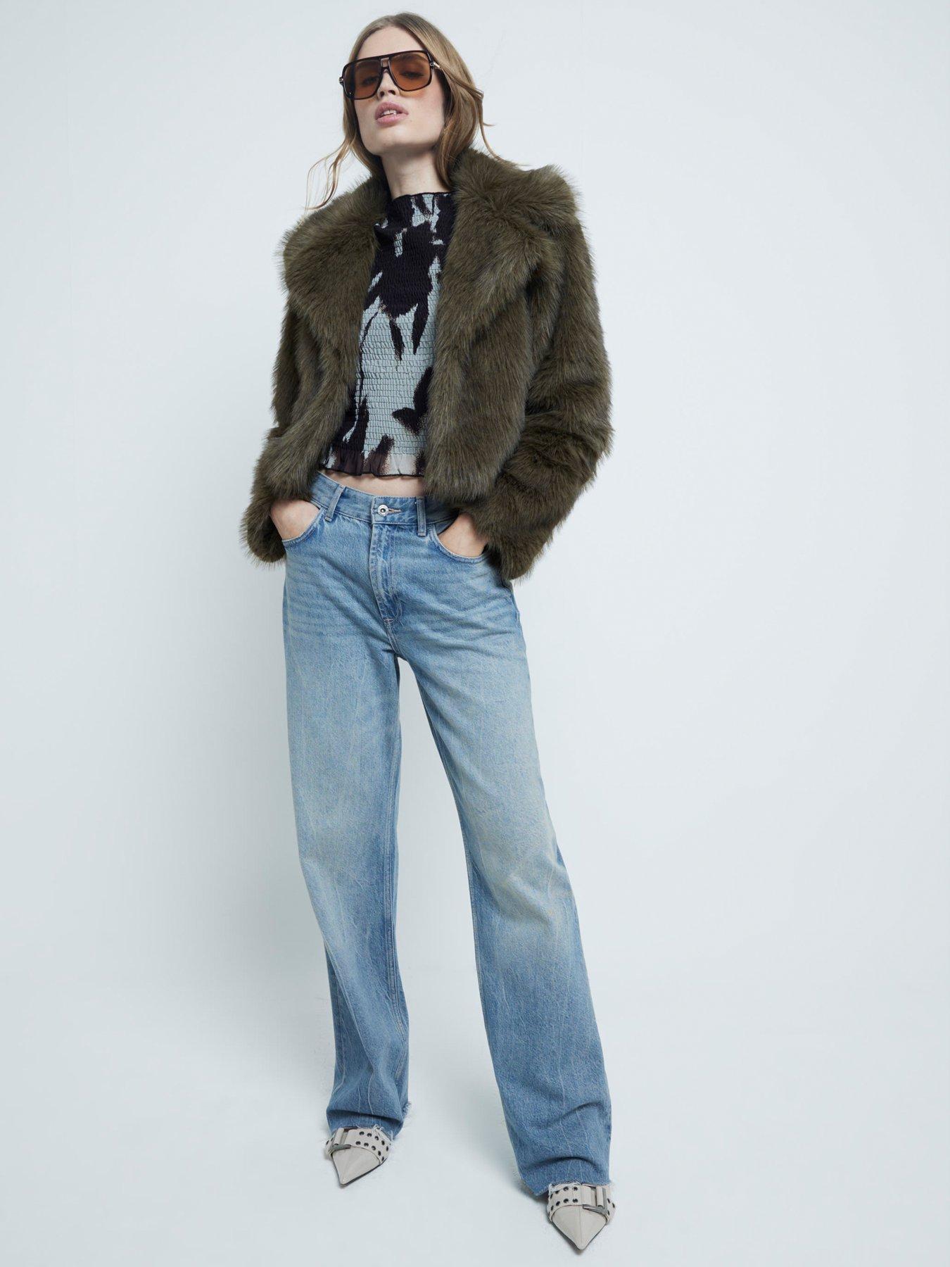 RIVER ISLAND BLUZKA Z SIATECZKI Z MARSZCZENIAMI 