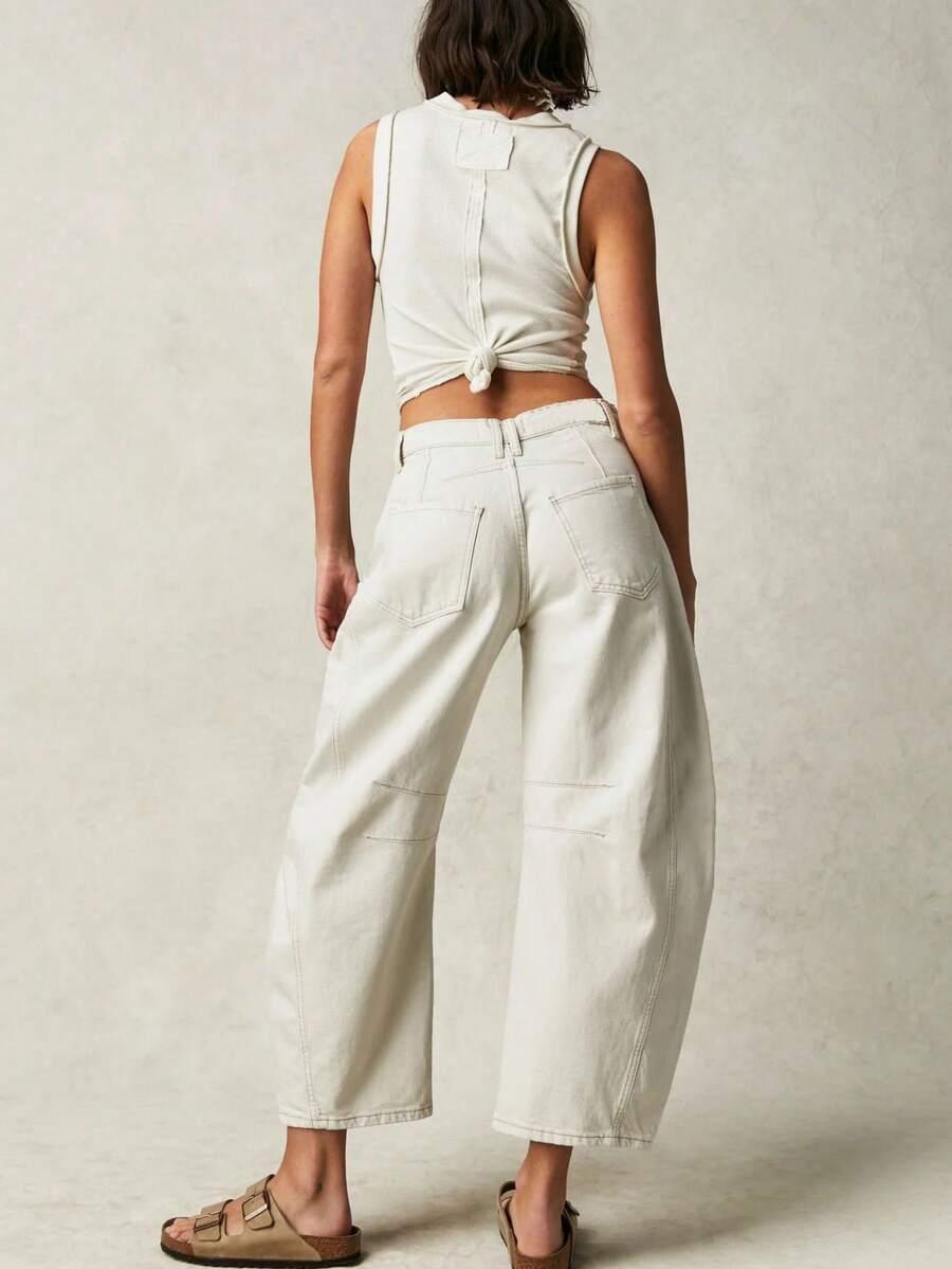 BIAŁE SPODNIE JEANS