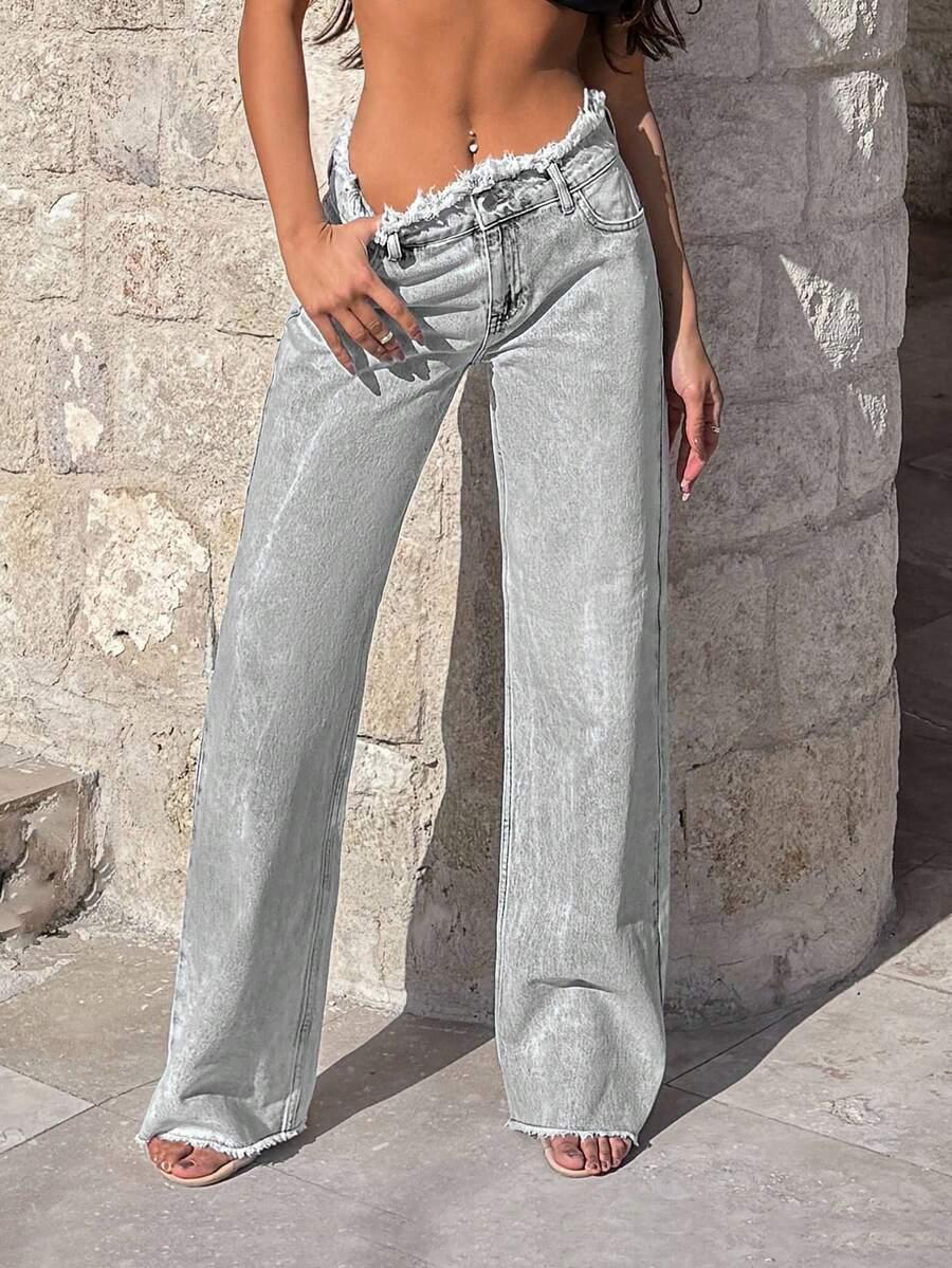 SZARE SPODNIE JEANS 