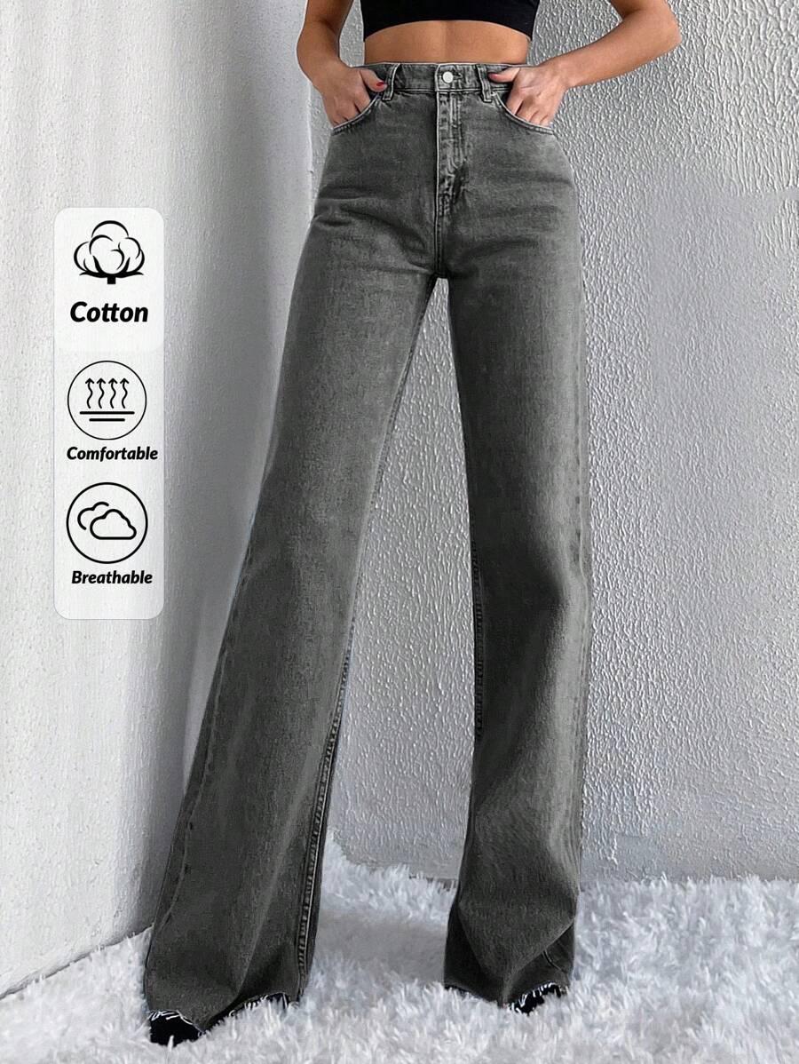 SZARE SPODNIE JEANS 