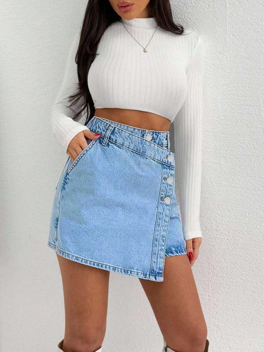jeansowa mini spódnica