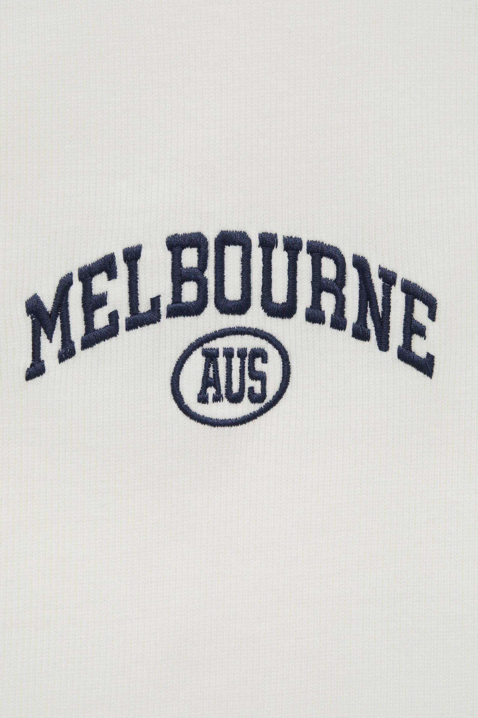 BIAŁY CROP TOP HAFT MELBOURNE