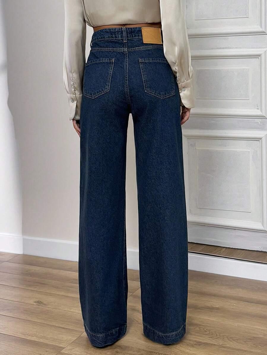 GRANATOWE SPODNIE JEANS