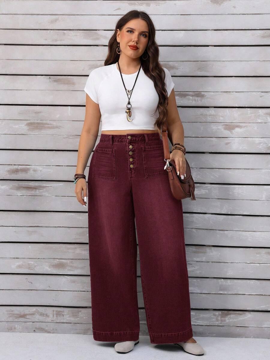 czerwone jeansy casual