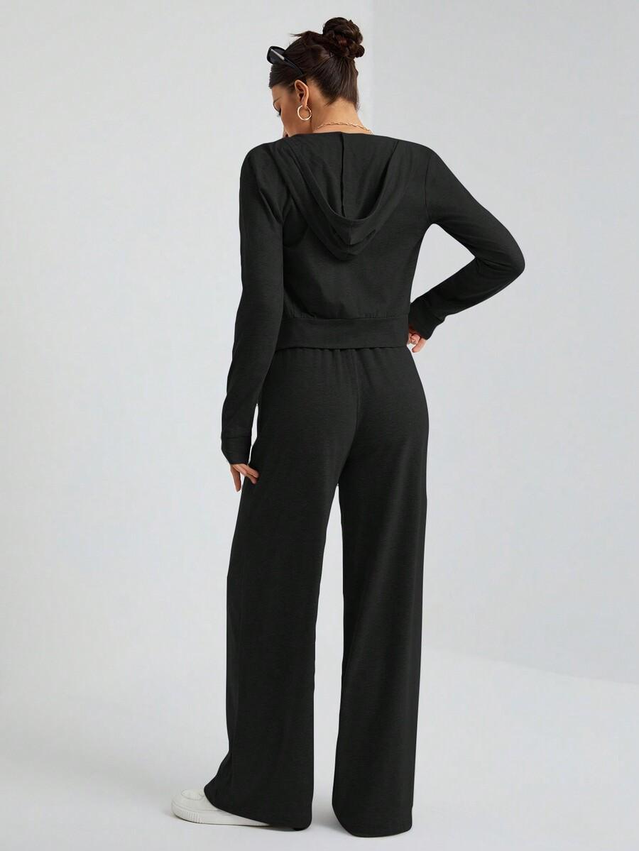 CZARNY KOMPLET BLUZA SPODNIE 