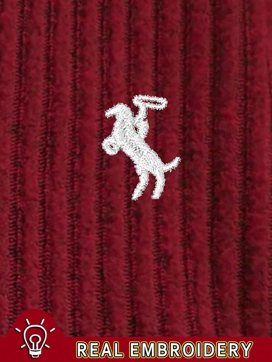 czerwony sweter okrągły dekolt