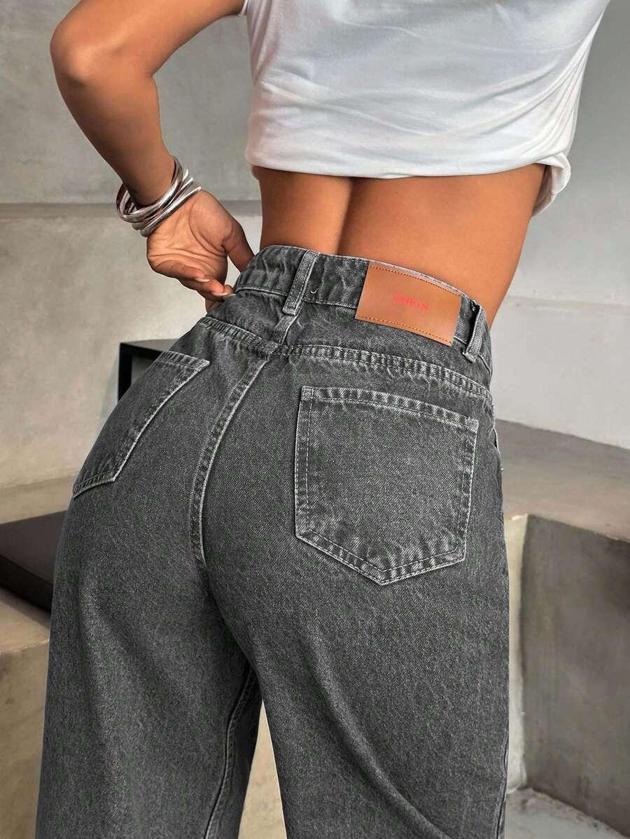 SZARE SPODNIE JEANS