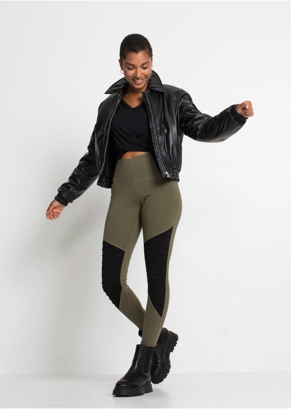 ZIELONE LEGGINSY WYSOKI STAN
