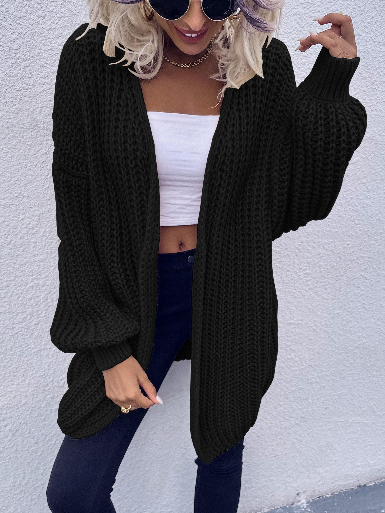 CZARNY SWETER KARDIGAN