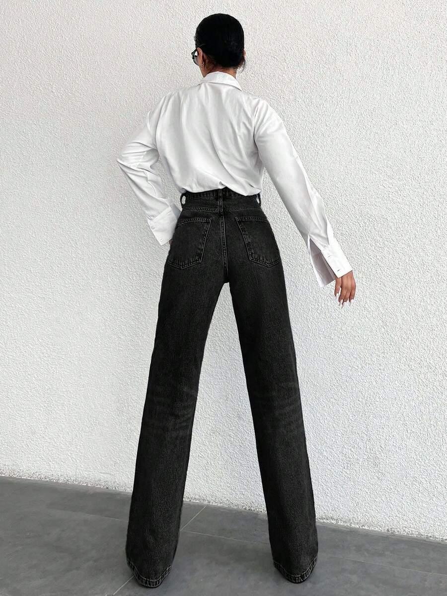 czarne spodnie jeans 