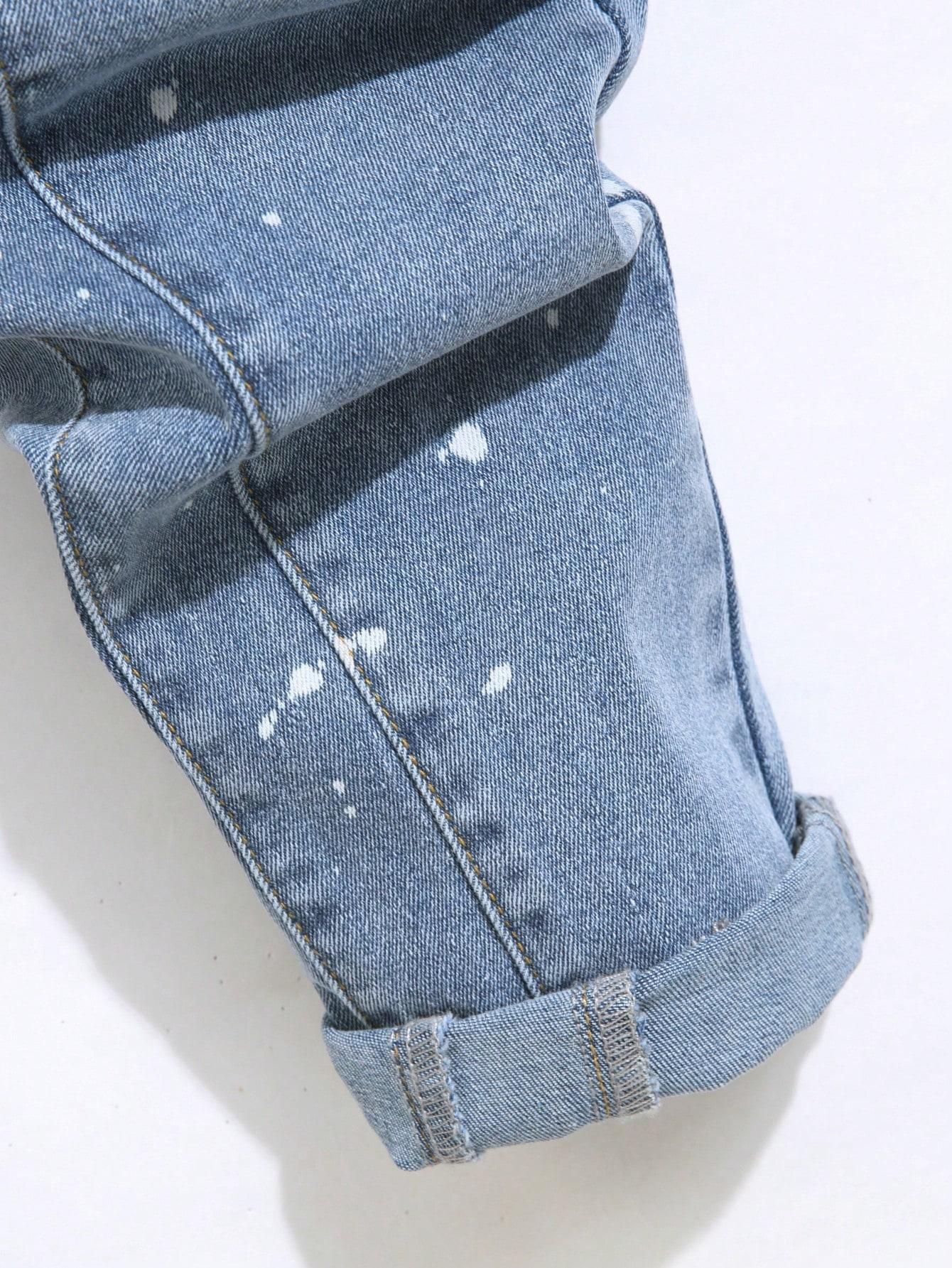 niebieskie spodnie jeans ripped