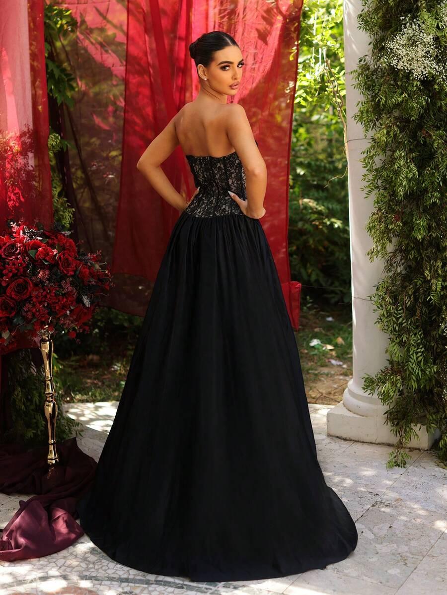 CZARNA MAXI SUKIENKA