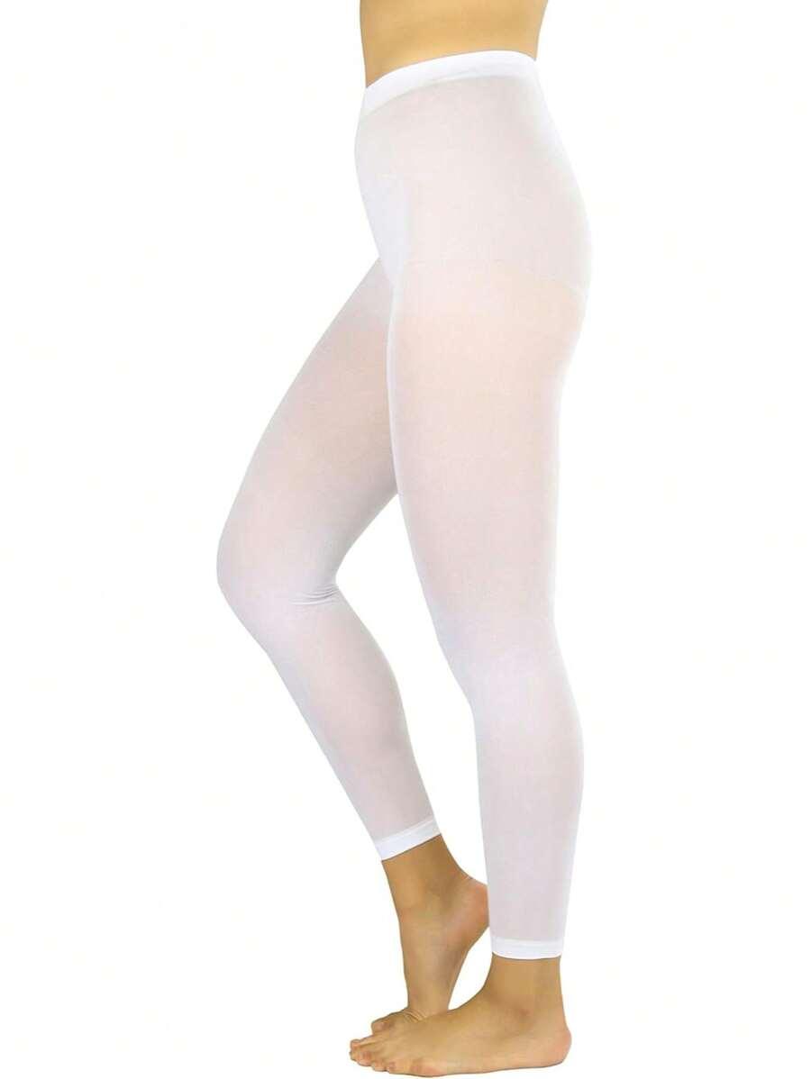 1 SZT BIAŁE LEGGINSY CIENKIE 
