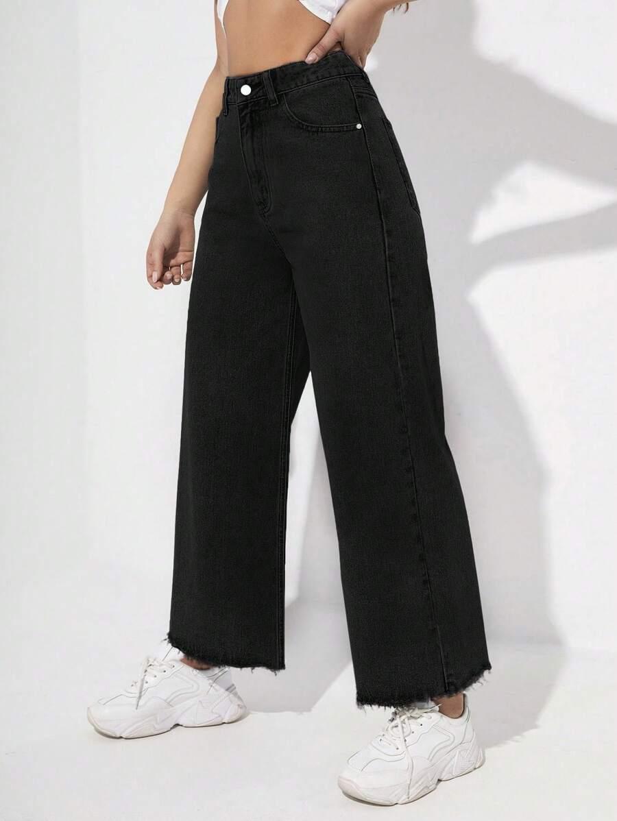 CZARNE SPODNIE JEANS 