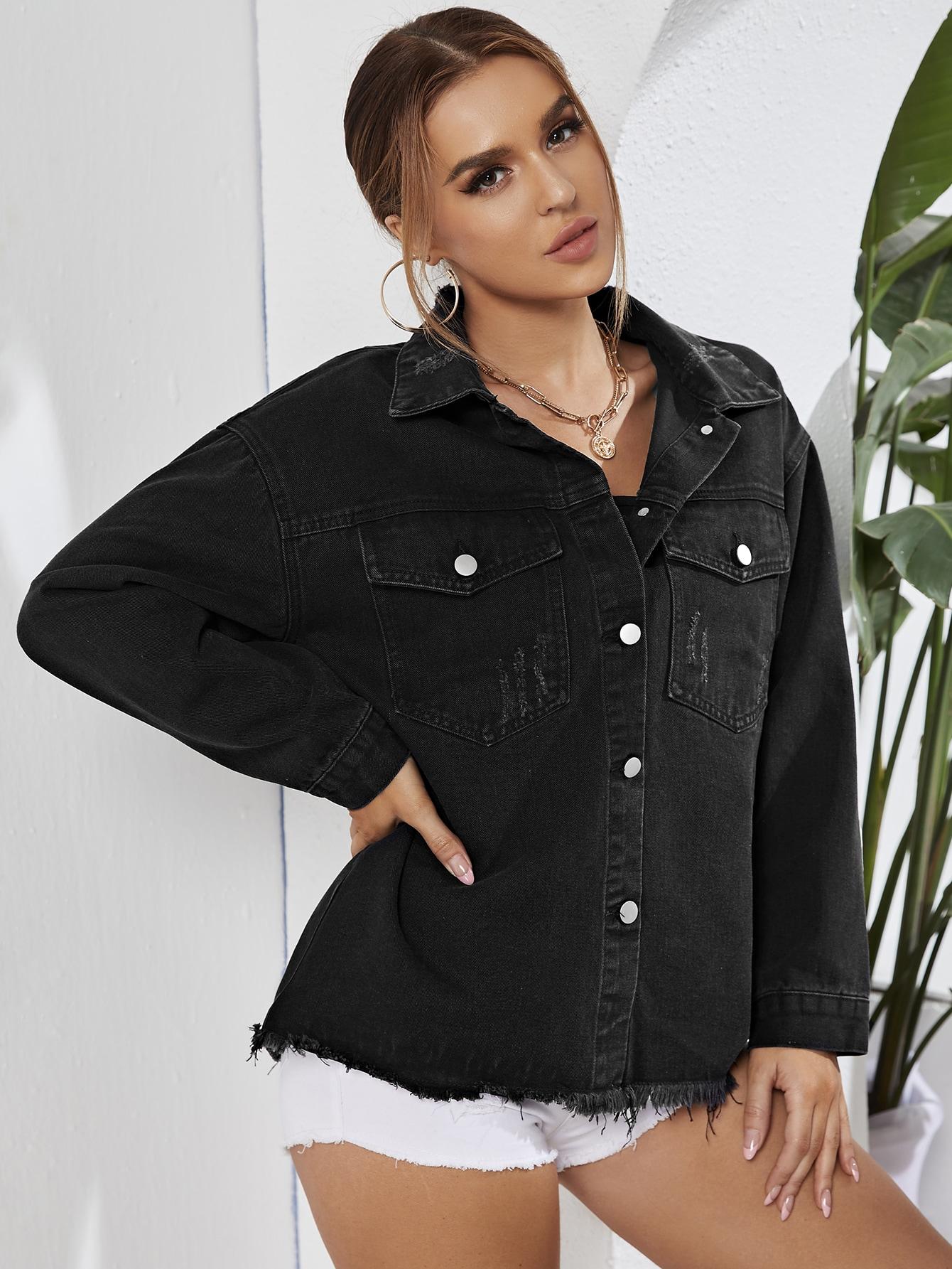 CZARNA KURTKA JEANS