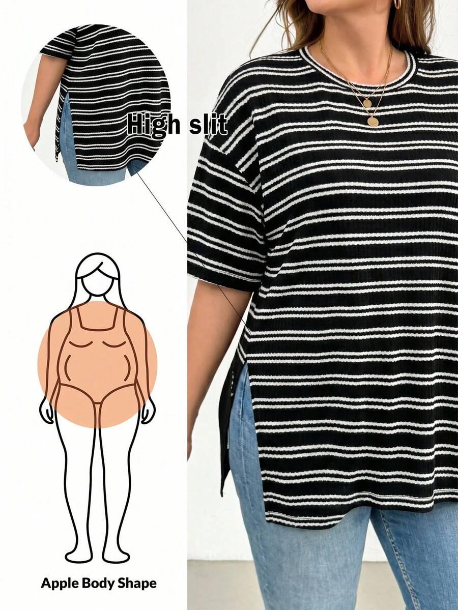 bluzka w paski oversize