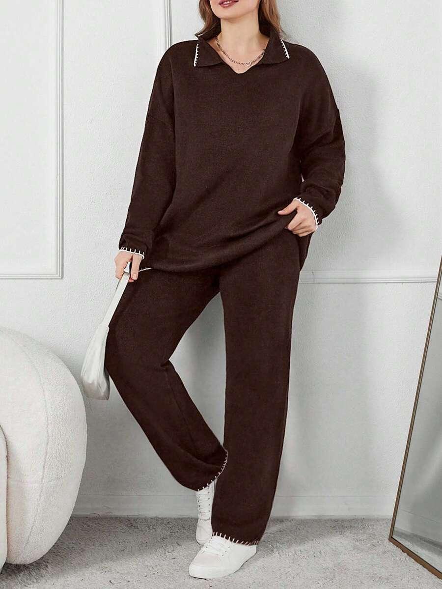 SWETER SPODNIE KOMPLET
