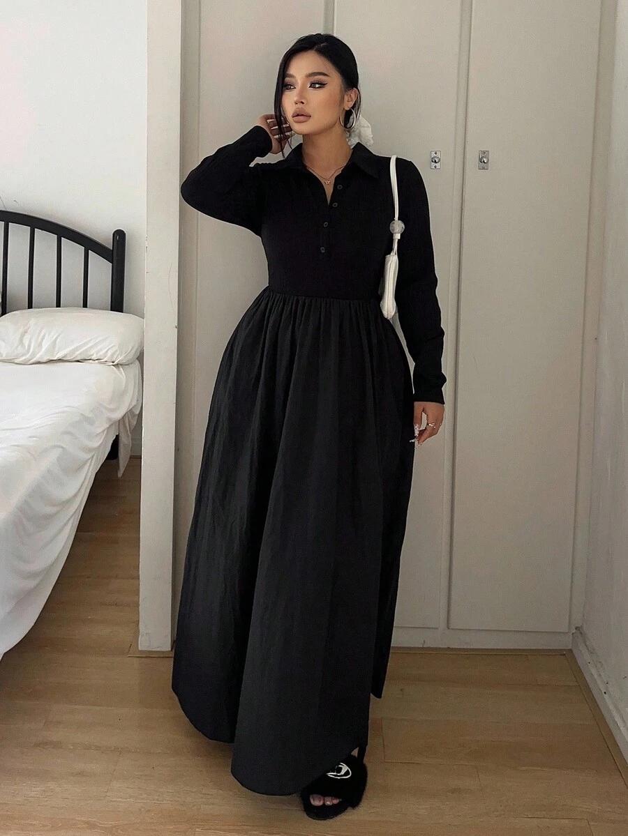 czarna maxi sukienka