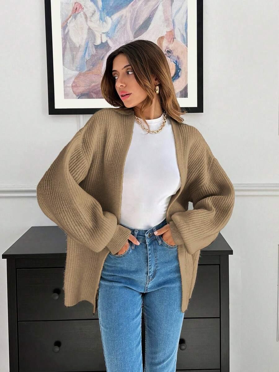 BEŻOWY SWETER NARZUTKA
