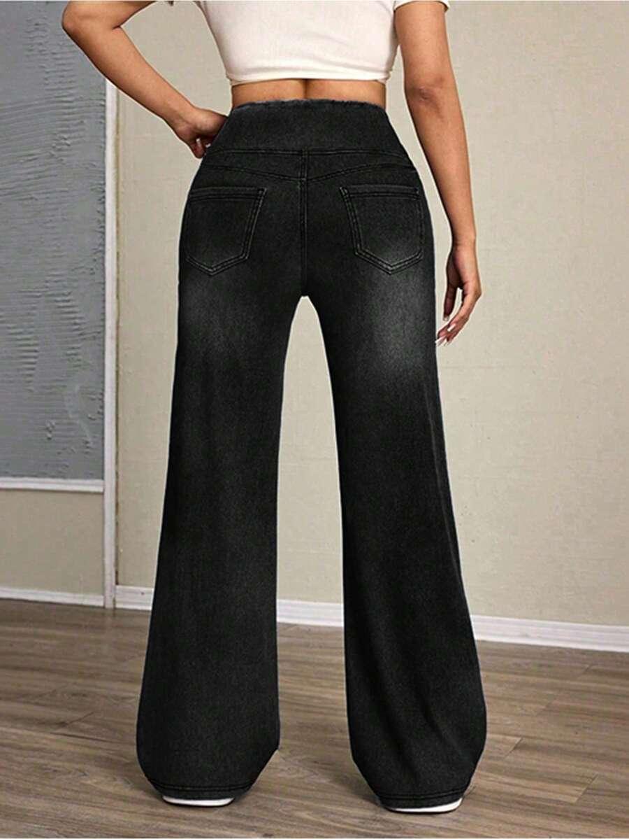 CZARNE SPODNIE JEANS 