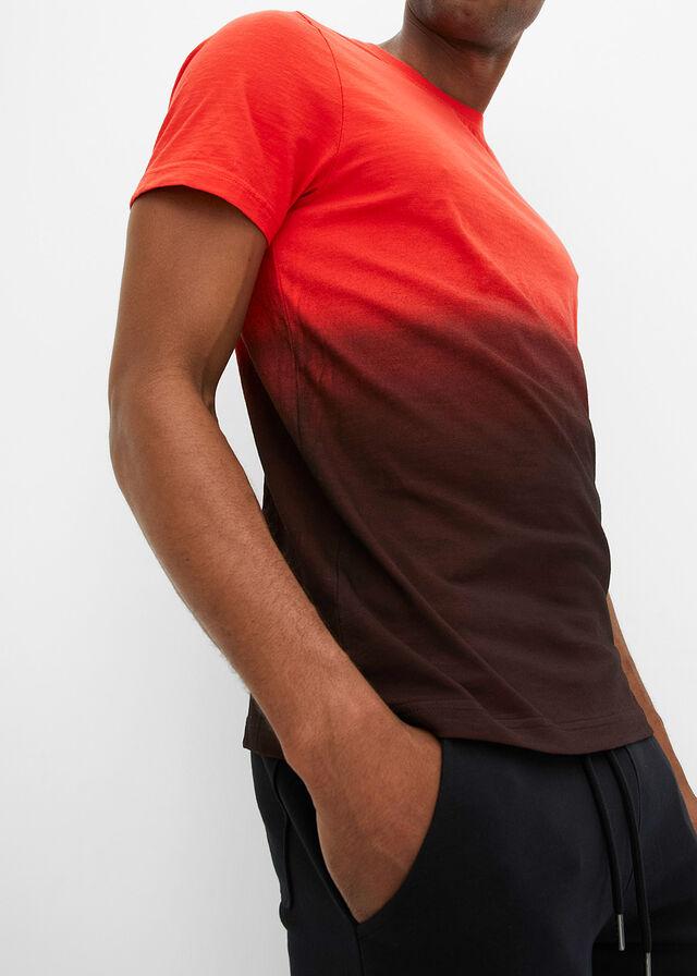 T-SHIRT MĘSKI OKRĄGŁY DEKOLT BAWEŁNA OMBRE