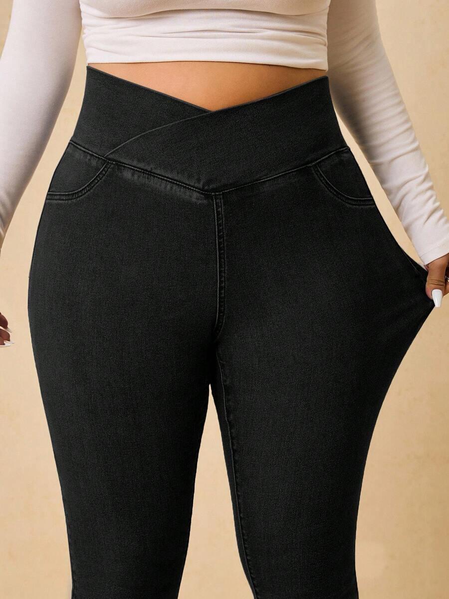 CZARNE SPODNIE JEANS