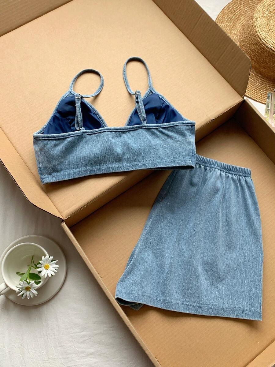 niebieski top jeans