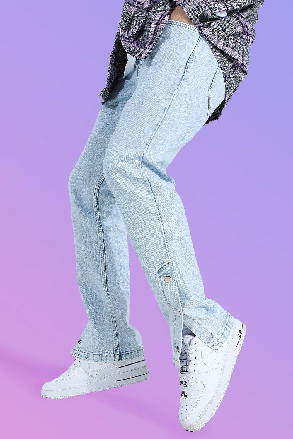 niebieskie spodnie jeansowe rozporek