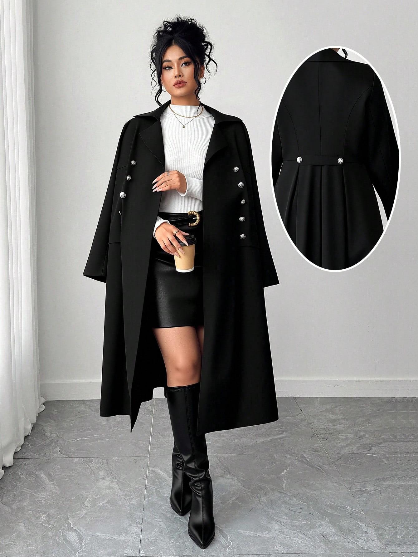 TRENCZ PLUS SIZE PŁASZCZ DO POŁOWY ŁYDKI